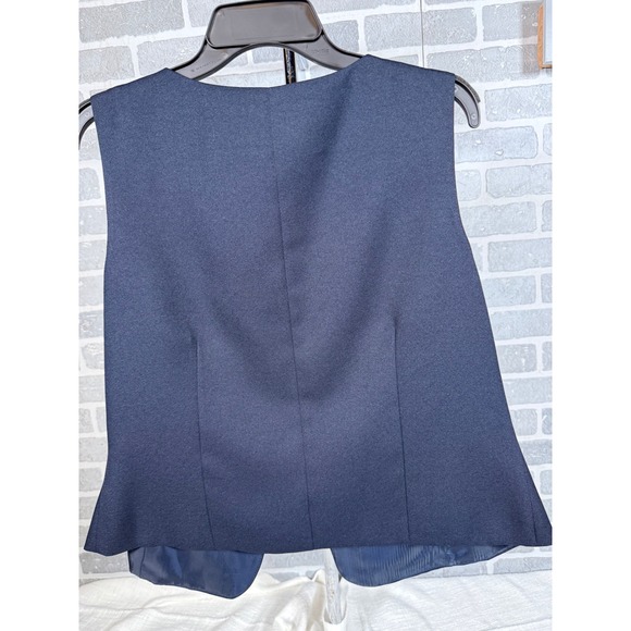 Danny & Nicole New York Womens Navy Blue Button Front Tailored Vest Waistcoat 16 - Picture 2 of 3
